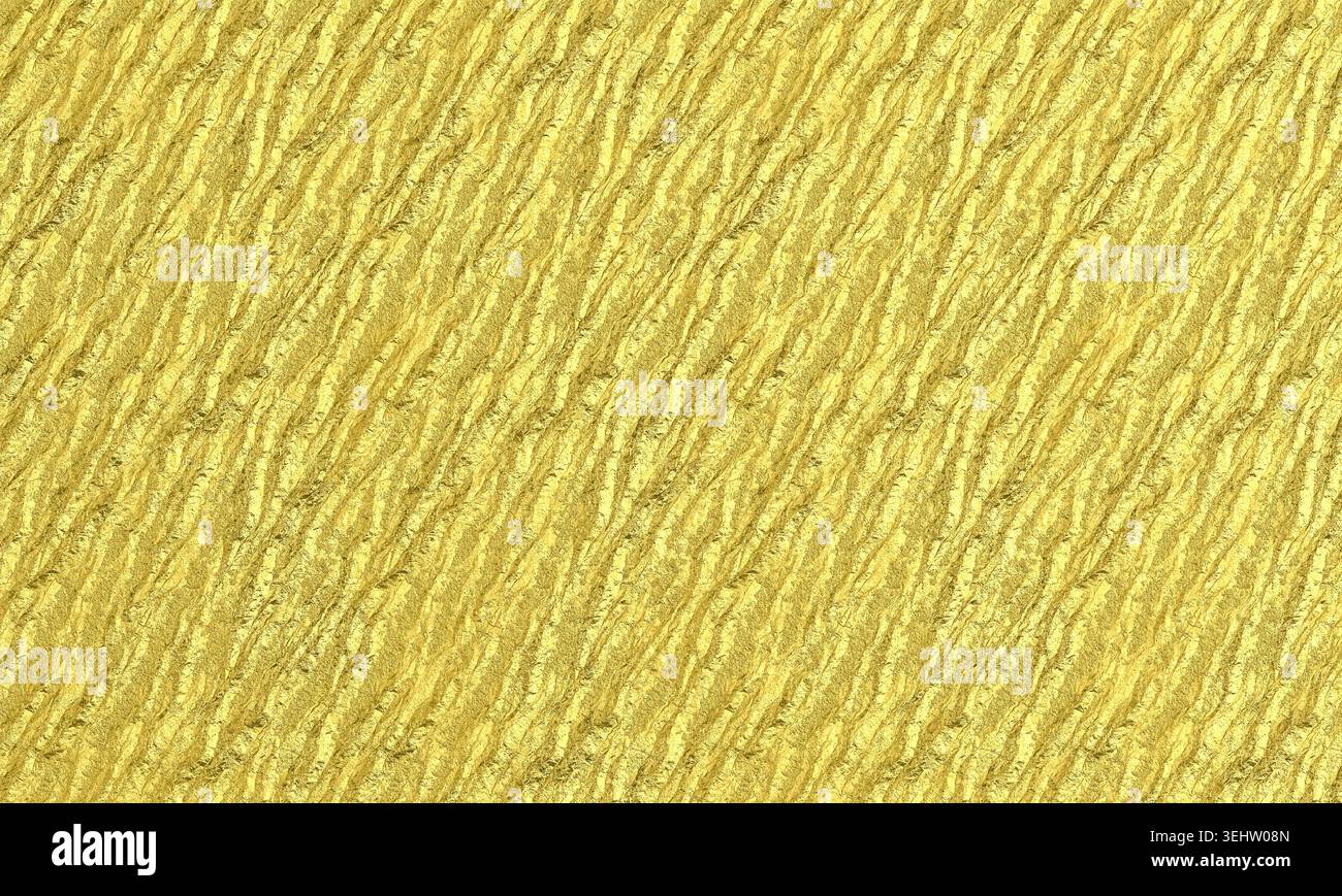 Fond abstrait de feuille métallique texturée 3d or Banque D'Images