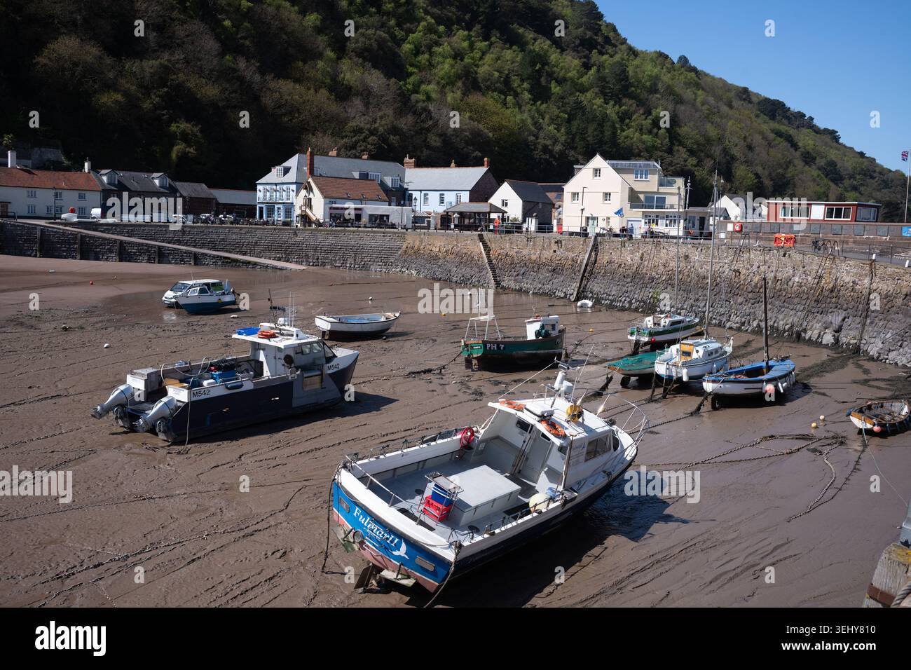 Bateaux à Minehead Harbour, Somerset, Angleterre, mai Banque D'Images