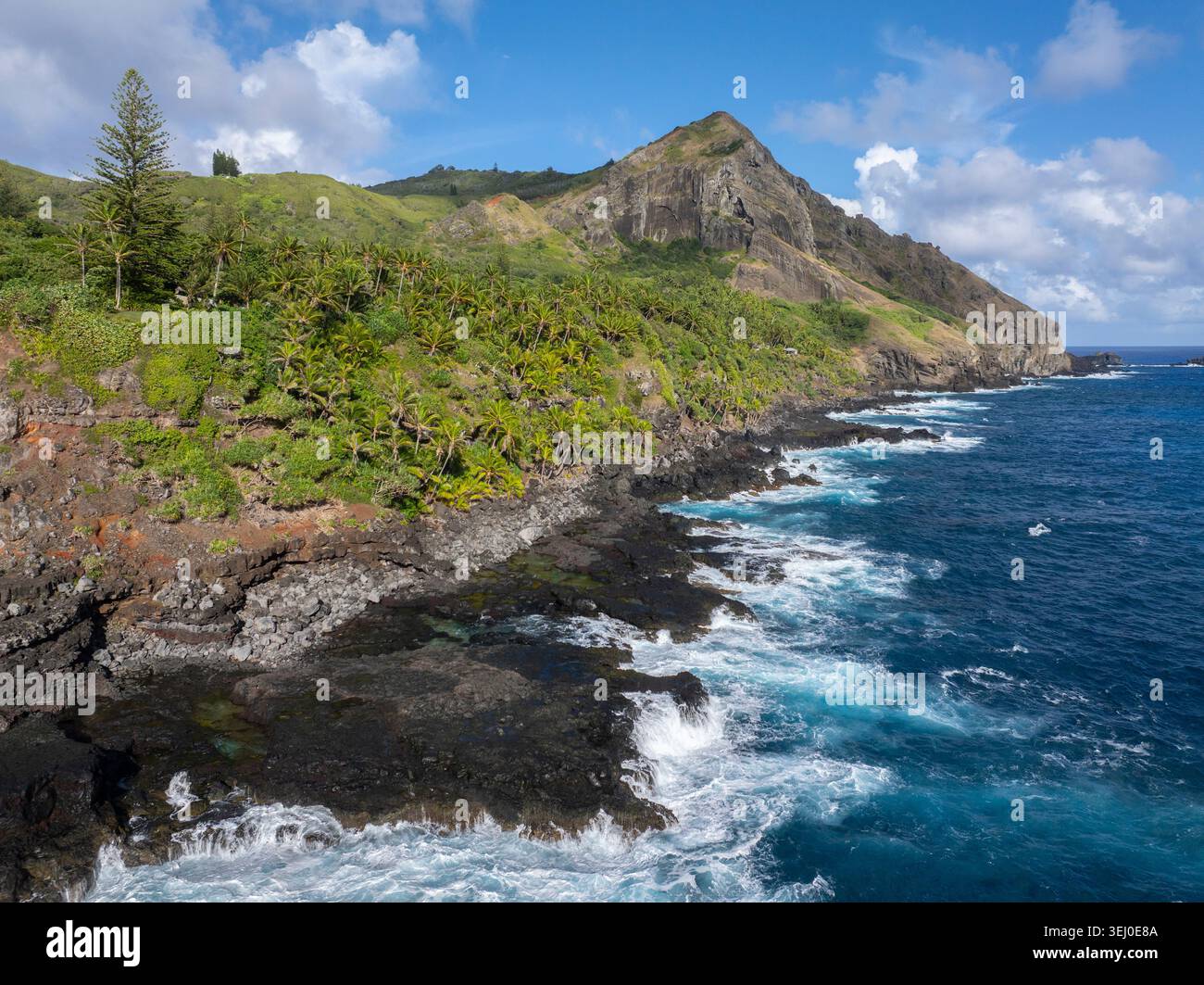 Vue aérienne de l'île Pitcairn Banque D'Images