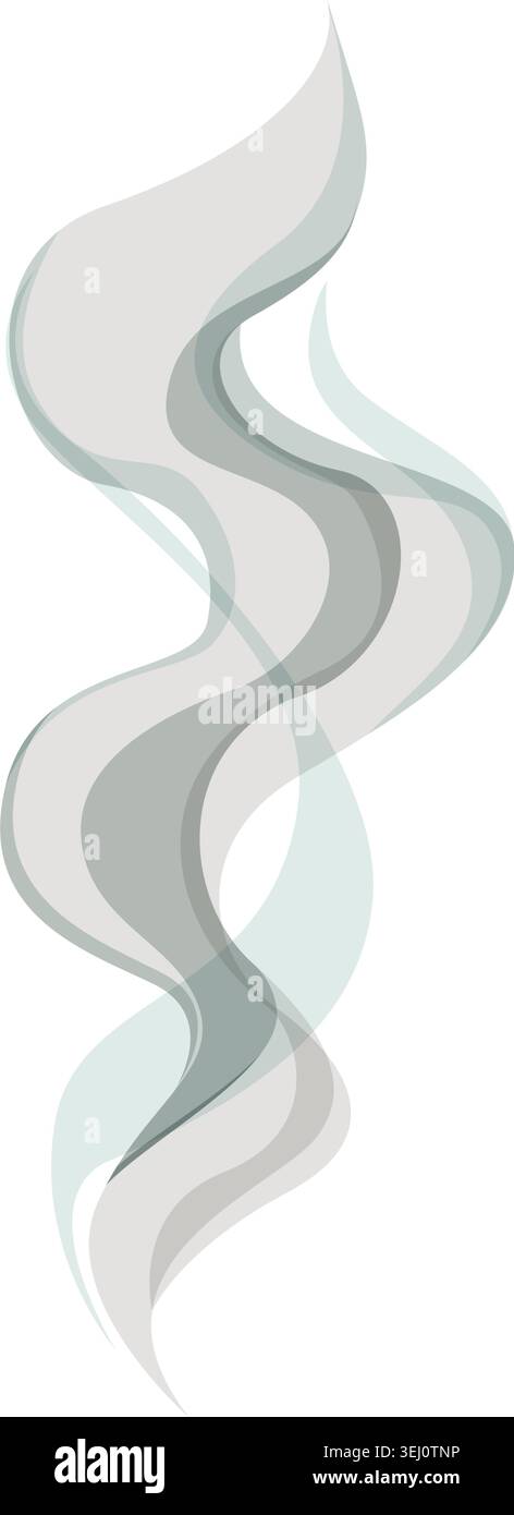 Motif de fumée abstrait formant une forme de panache ondulée Illustration de Vecteur