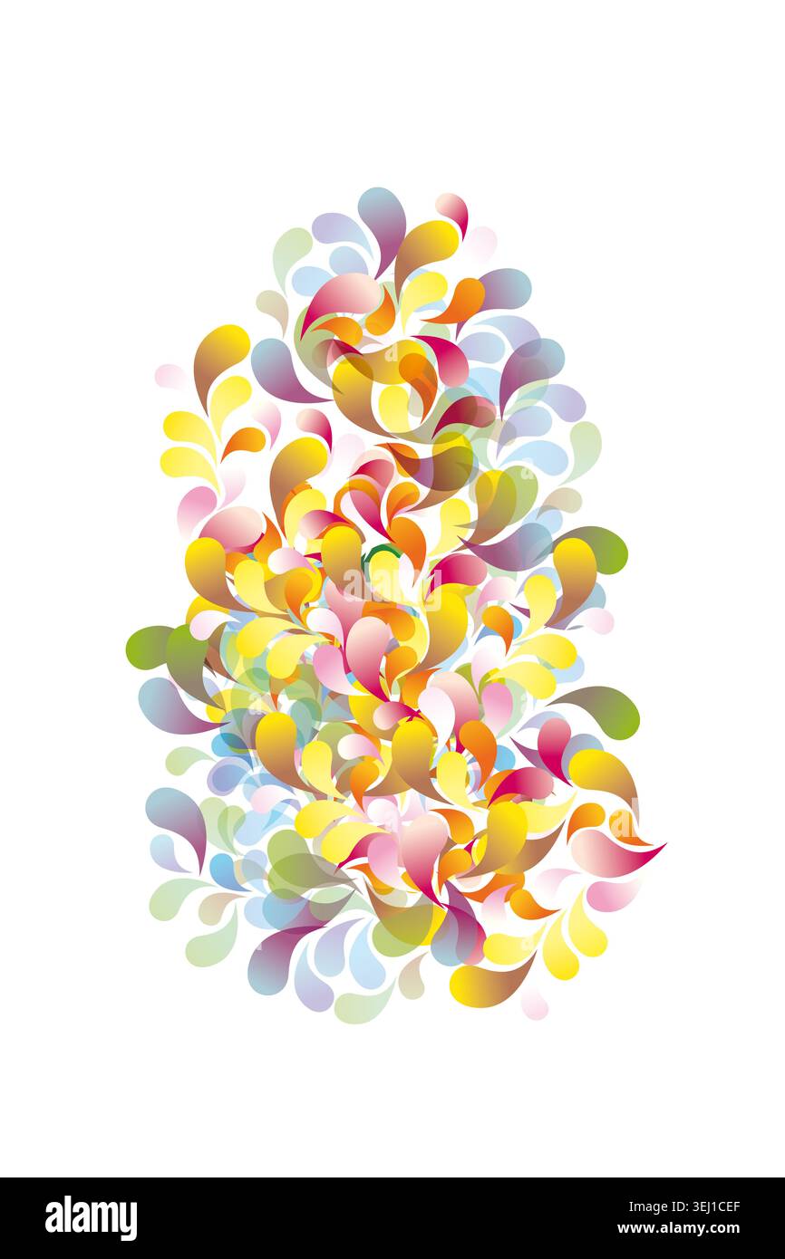 Illustration colorée abstraite nommée Color Friendly - conception pour t-shirt ou médias imprimés - utile pour les concepteurs Banque D'Images