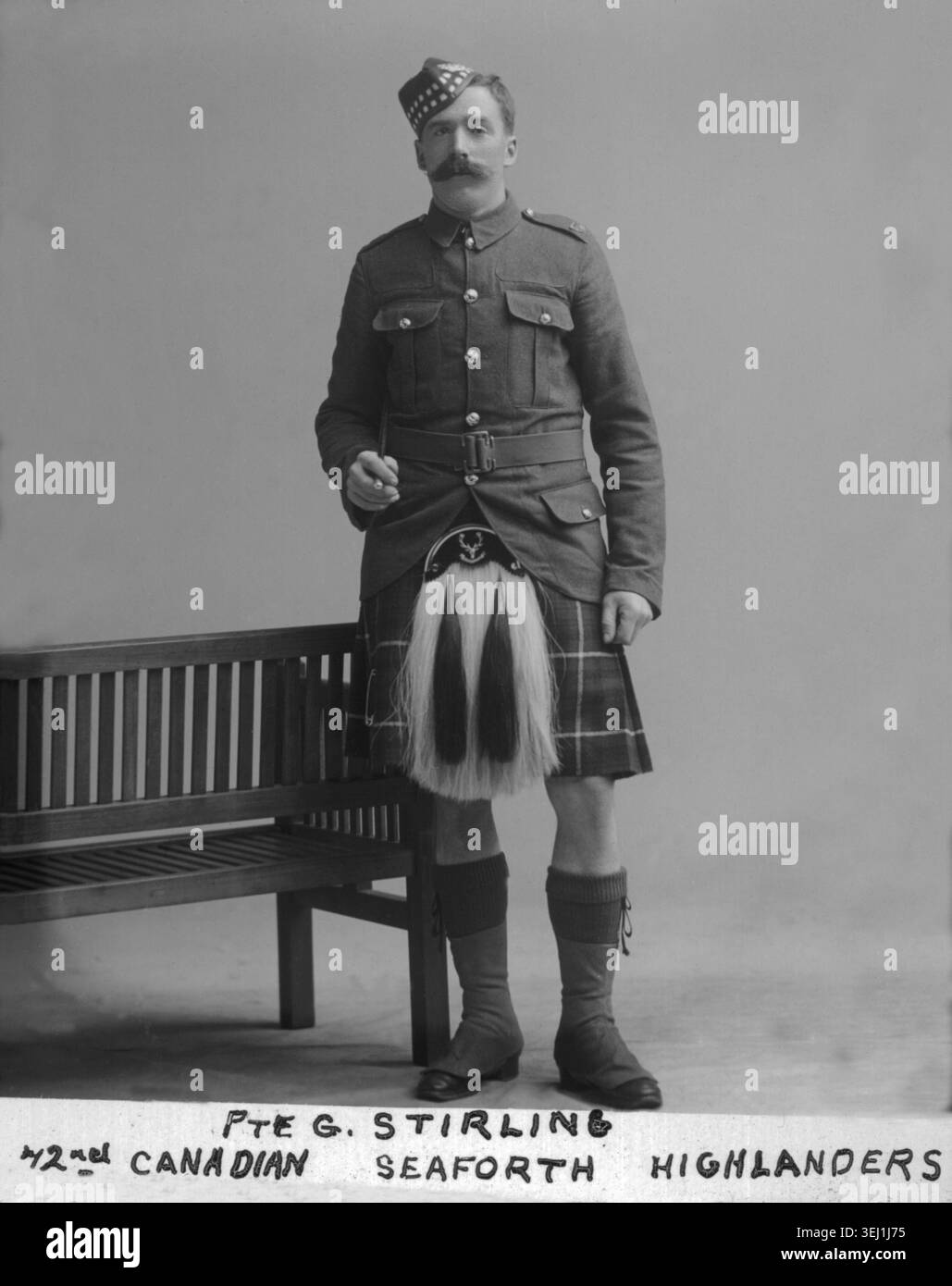Soldat G. Stirling - 72nd Canadian Seaforth Highlanders Banque D'Images