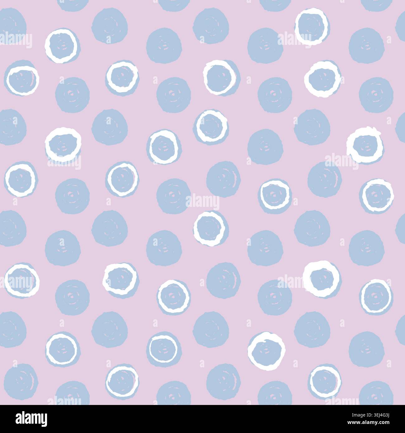 Motif à pois sans couture motif dessiné à la main avec des cercles ludiques bleus. L'ornement présente des points négligés aléatoires dans un style géométrique minimal. Pour textile Banque D'Images