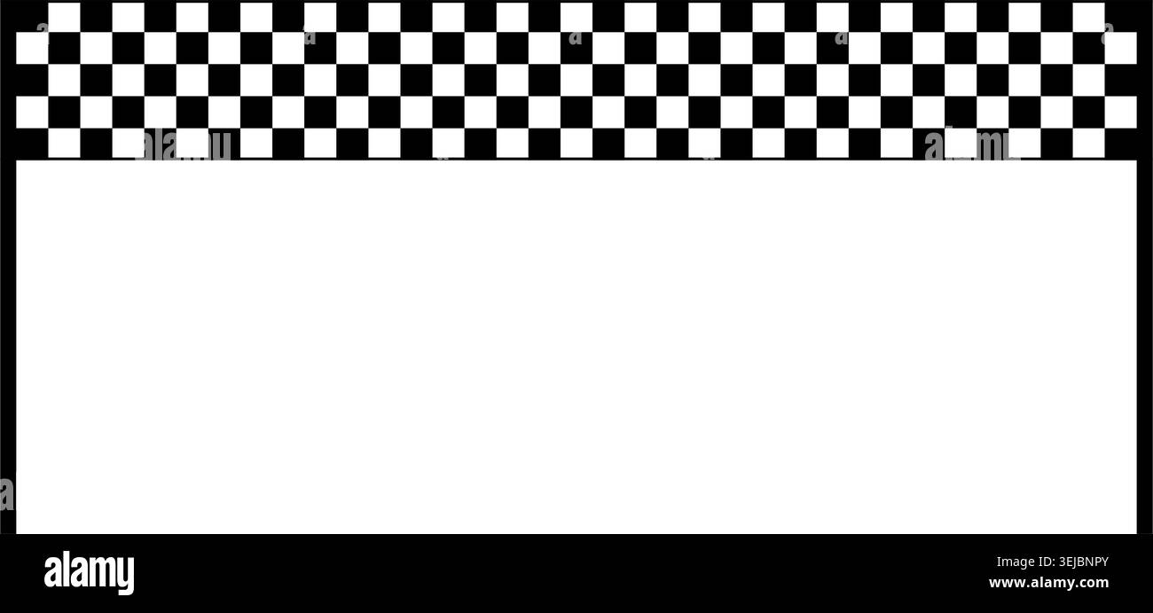 Début et fin de la ligne d'arc du damier. Drapeau à damier de course. Portail de finition rallye. Elément de design de rallye. Symbole de formule F1. Illustration vectorielle isolée sur Illustration de Vecteur