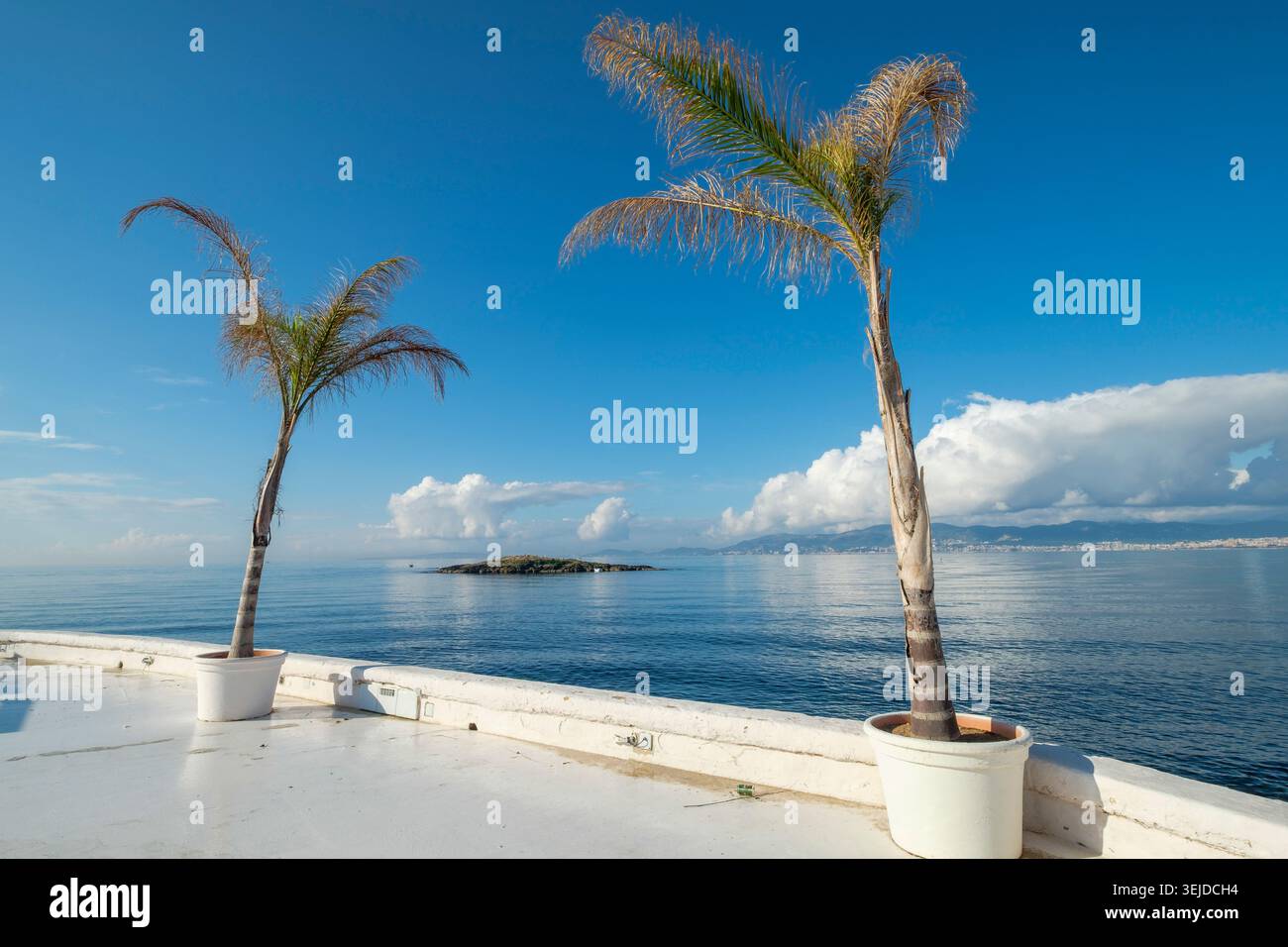 Site archéologique punique, îlot Na Galera de la terrasse de Puro Beach, Can Pastilla, Palma, Majorque, îles baléares, espagne, eur Banque D'Images