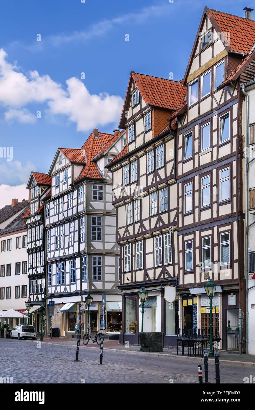 Rue dans le centre historique de Hanovre, Allemagne Banque D'Images
