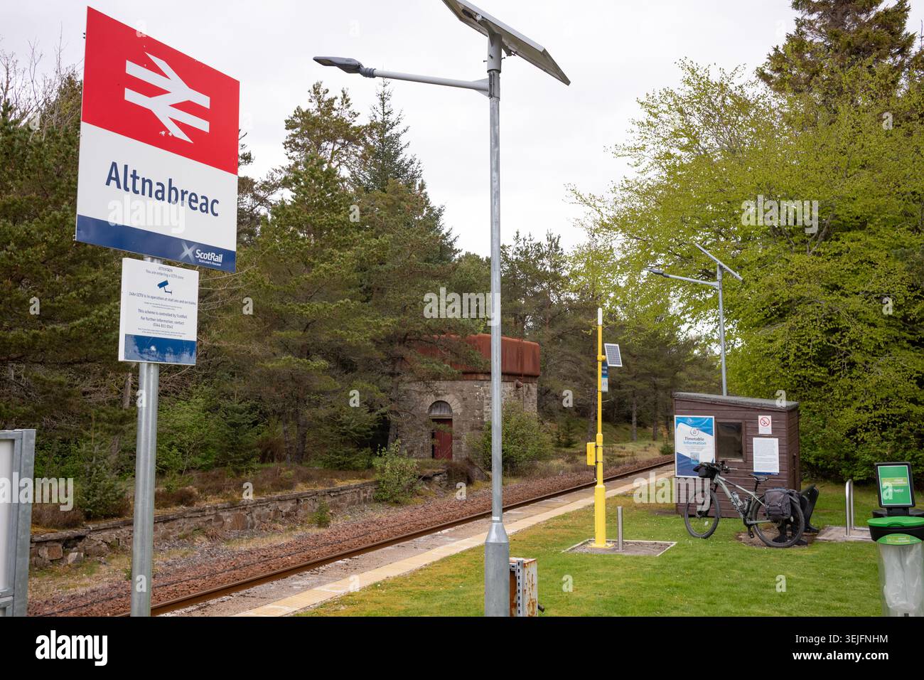 Altnabreac demande arrêt gare une des stations les plus éloignées du Royaume-Uni. Sud de l'Écosse Banque D'Images