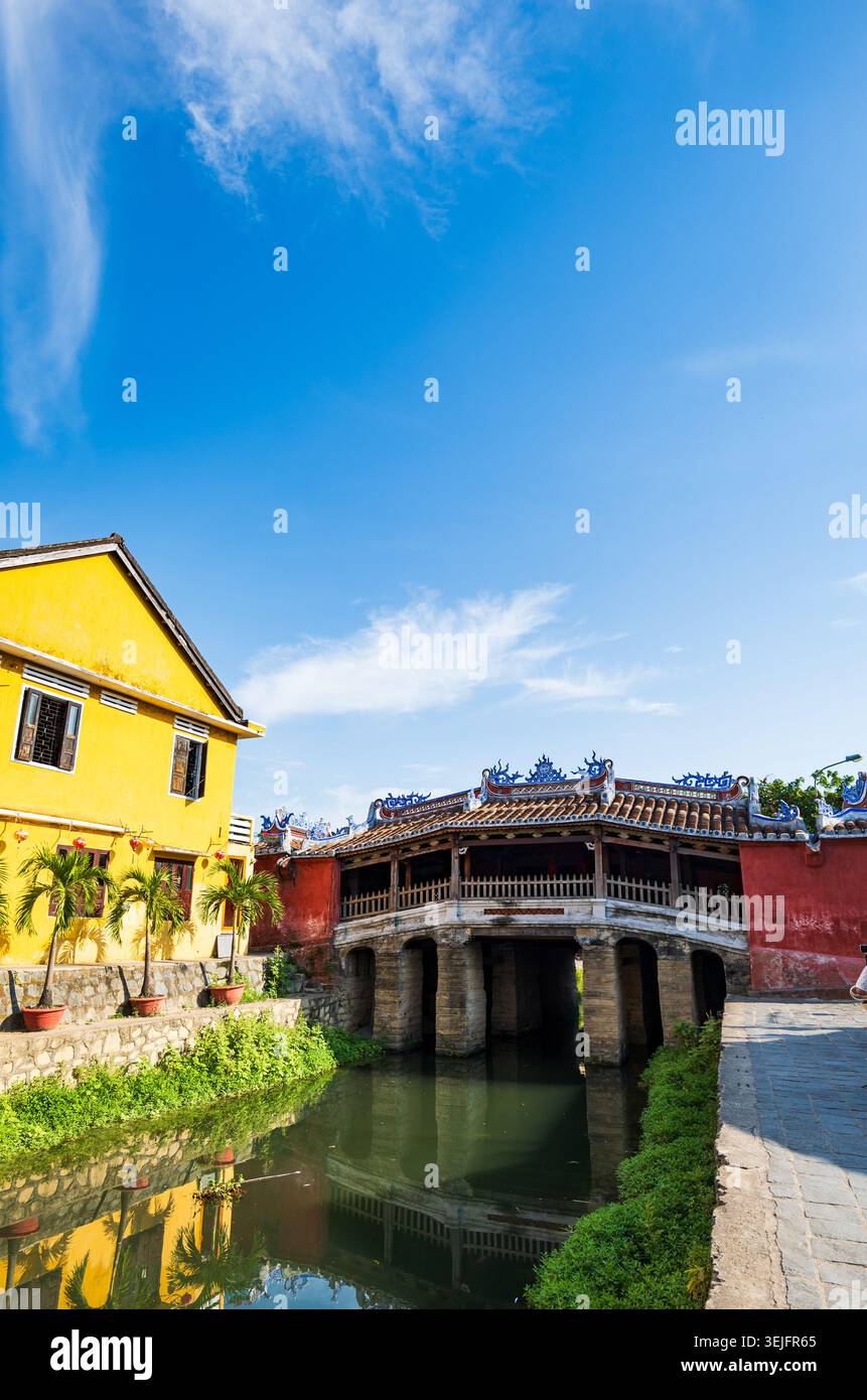Le pont japonais à Hoi an, Vietnam. Le pont couvert japonais est un monument historique à Hoi an Banque D'Images