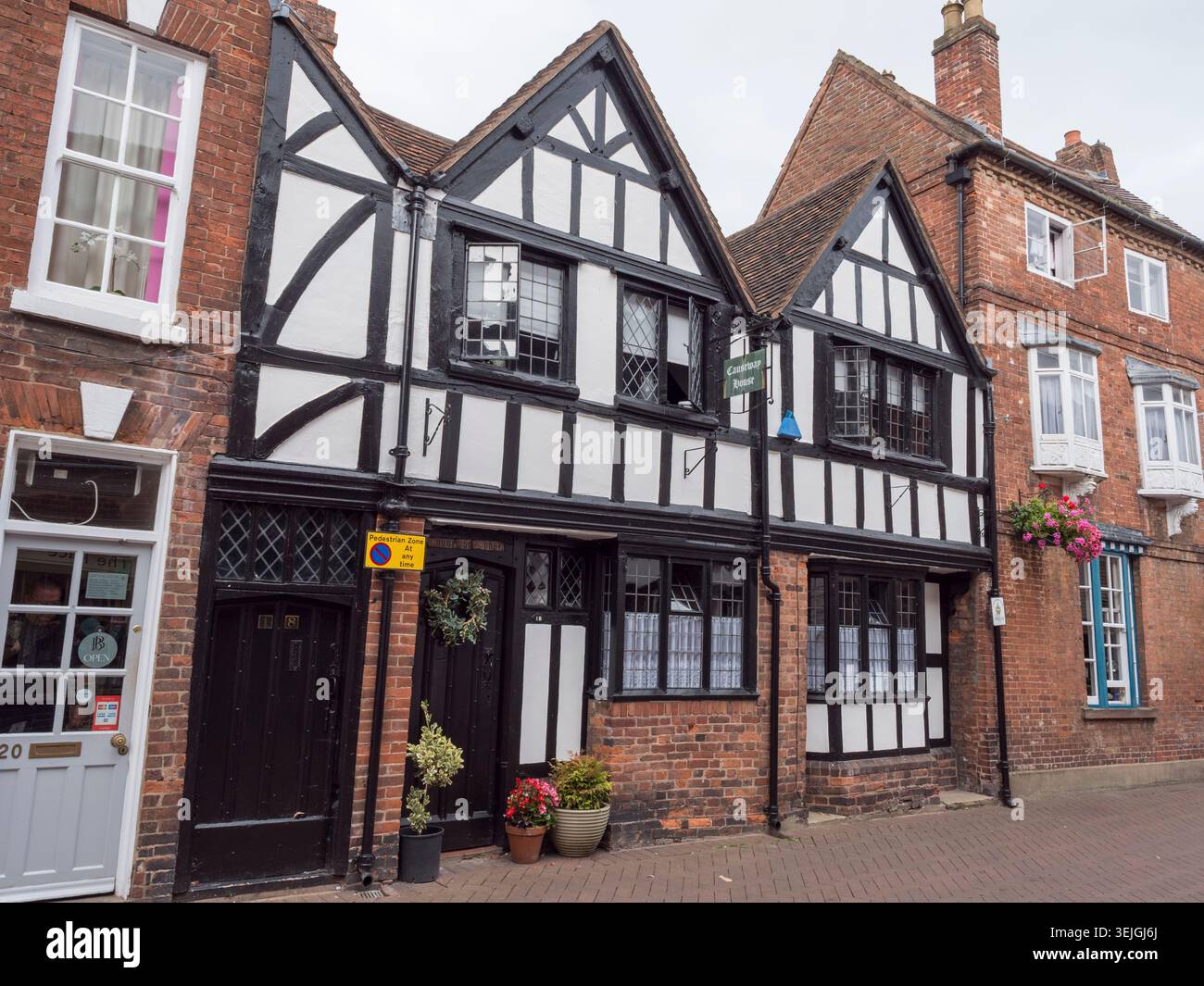 Causeway House, un bâtiment historique en bois datant de la fin du XVIe siècle, classé Grade II, Dam Street, Lichfield, Staffordshire, Angleterre. Banque D'Images