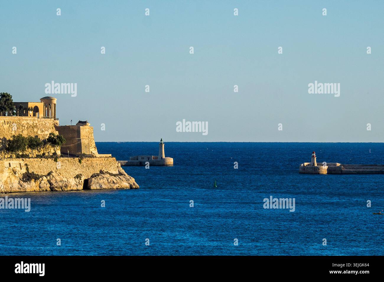 Malte - Valette, phare de Saint Elmo Banque D'Images