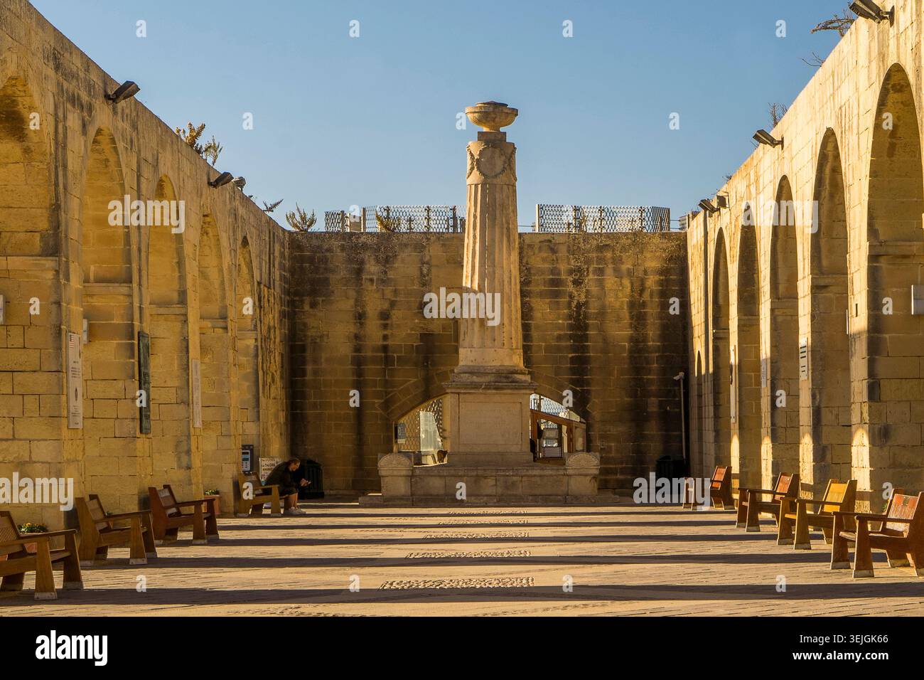 Malte - Valletta, offert Christopher Bastion aux jardins de Lower Barrakka Banque D'Images