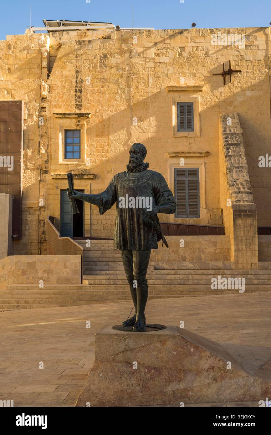 Malte - la Valette, Monument de Jean de la Valette Banque D'Images