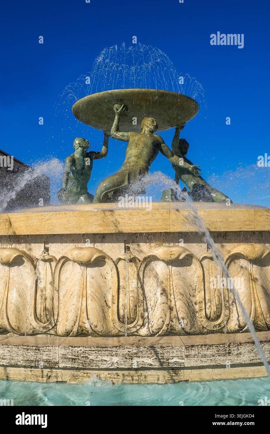 Malte - Valette, Fontaine Triton Banque D'Images