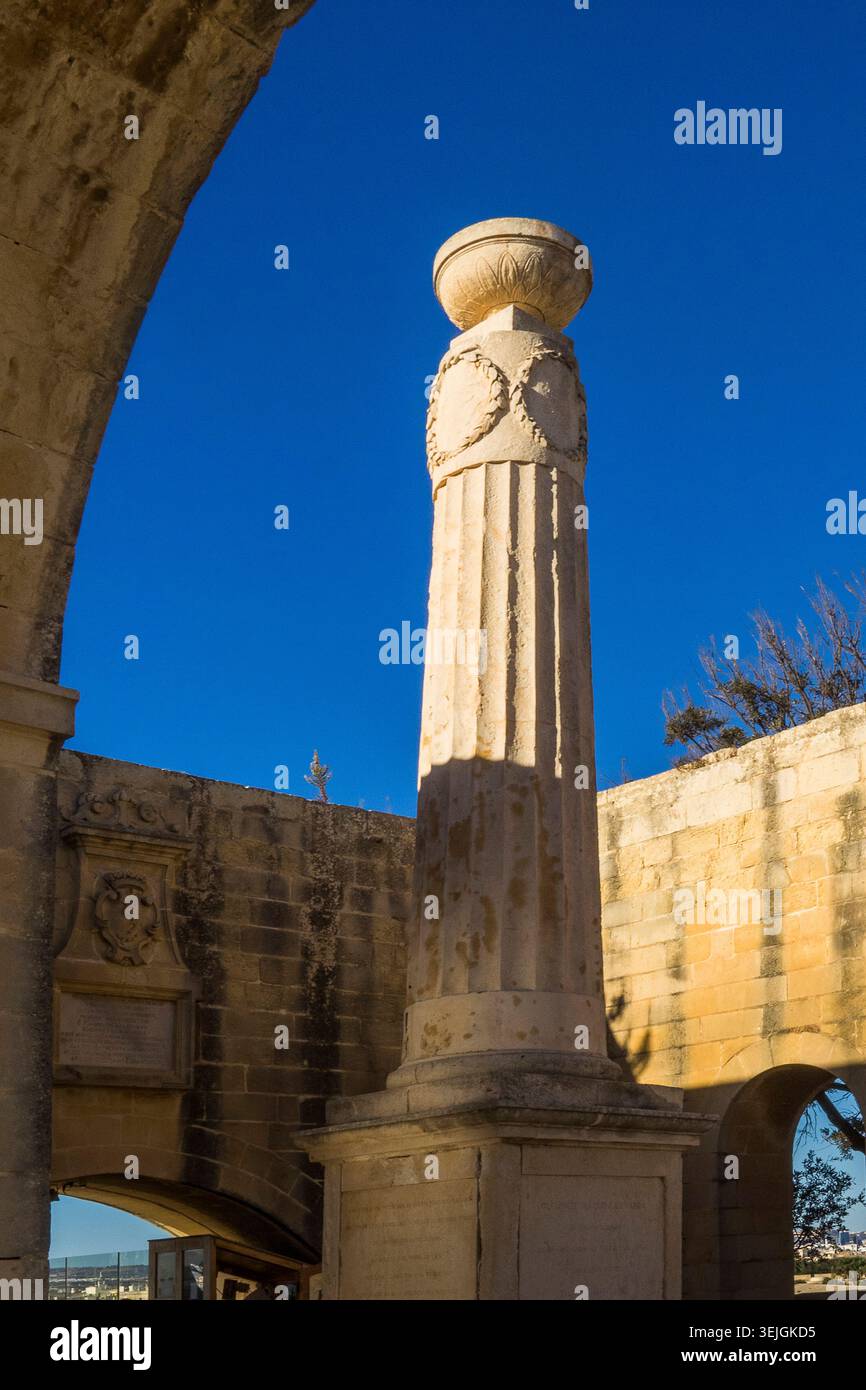 Malte - Valletta, offert Christopher Bastion aux jardins de Lower Barrakka Banque D'Images