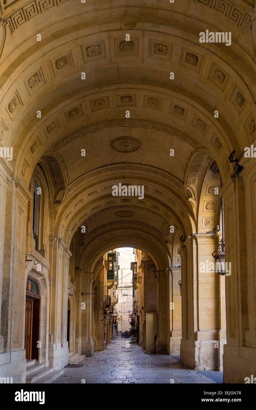 Malte - Valletta, Old Theatre Street Banque D'Images