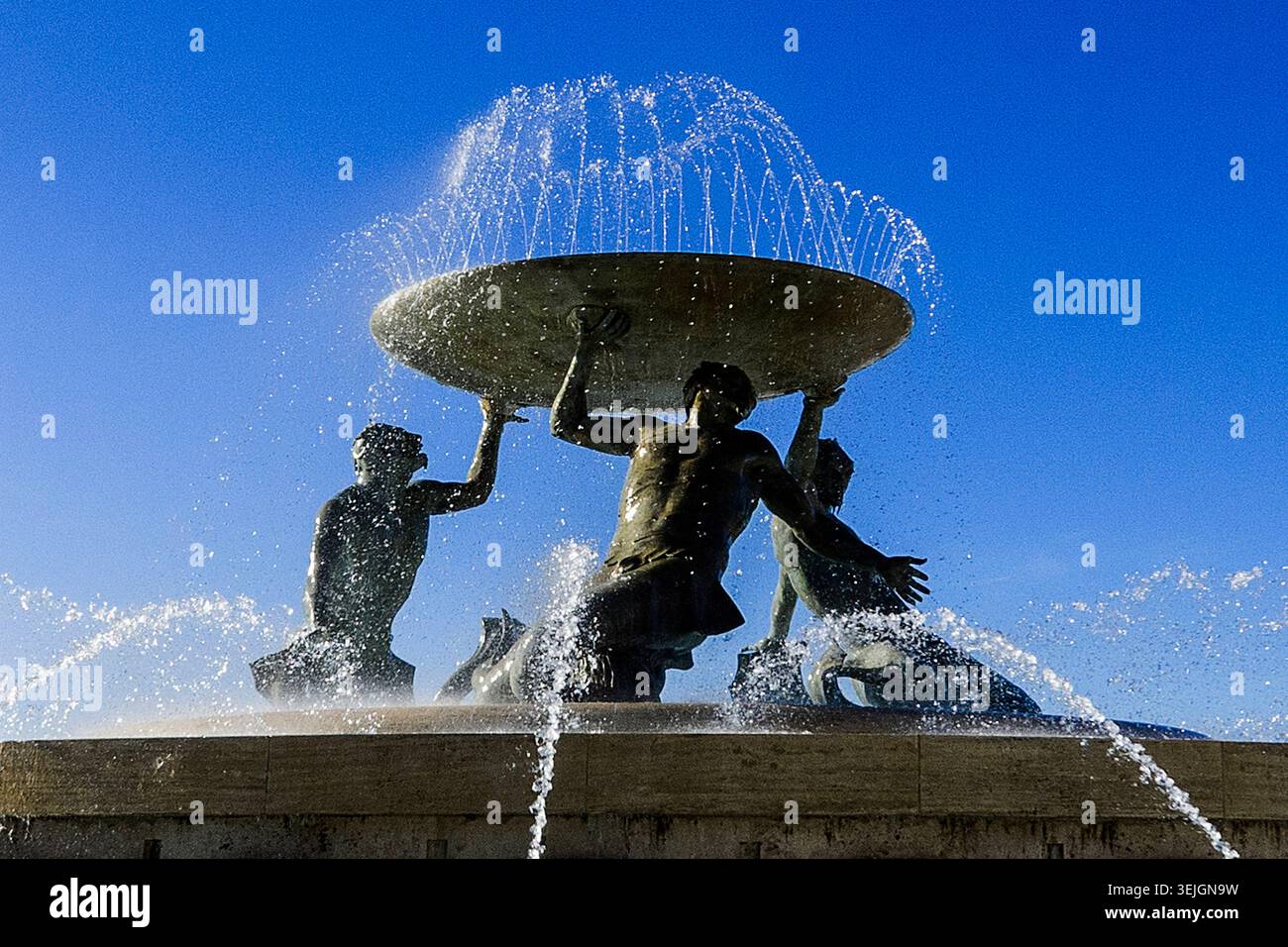 Malte - Valette, Fontaine Triton Banque D'Images