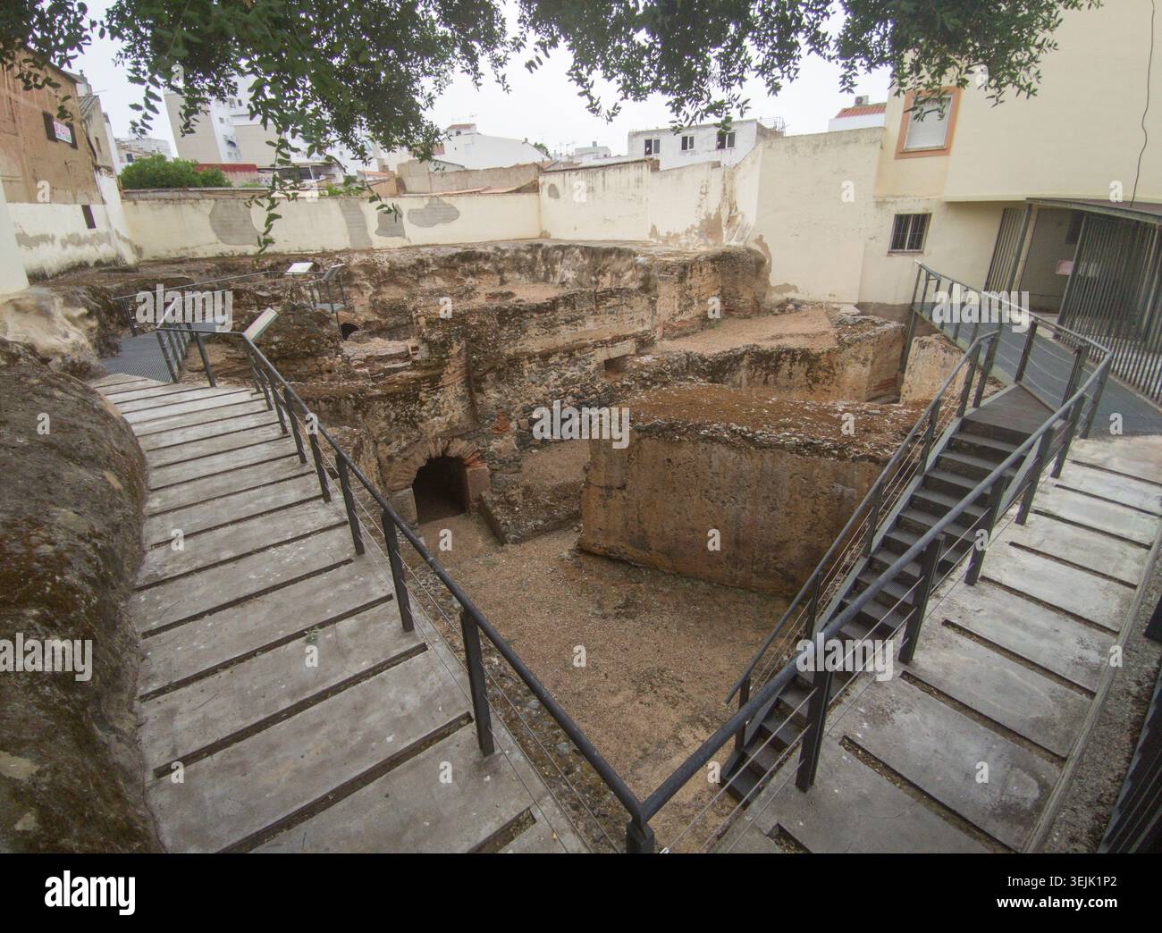 Bains de Pozo de Nieve, vestiges du complexe thermal public. Merida, Estrémadure, Espagne Banque D'Images