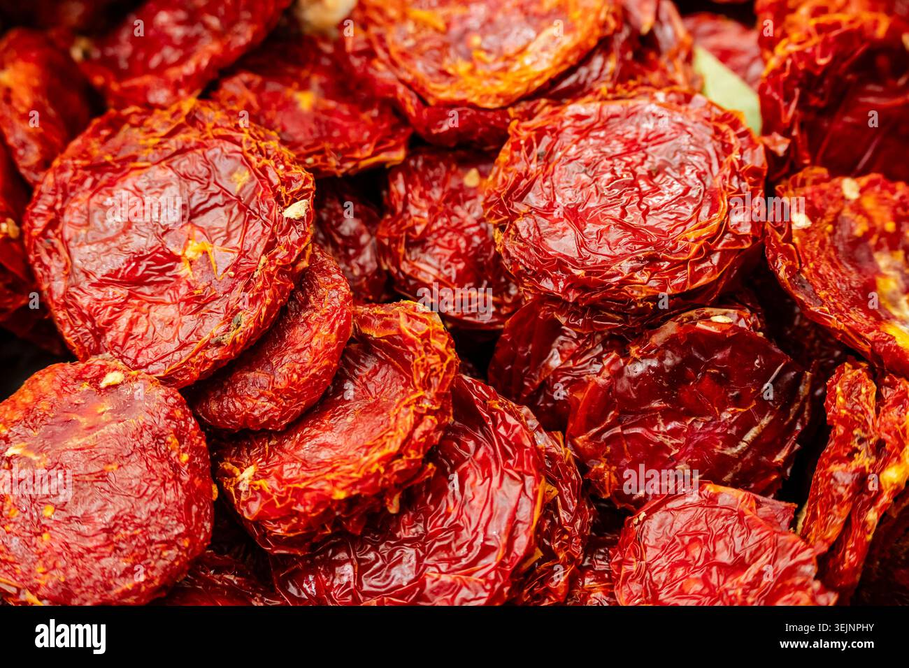Tomates séchées au soleil, Olivar Market, Palma, Majorque, Îles Baléares, Espagne Banque D'Images