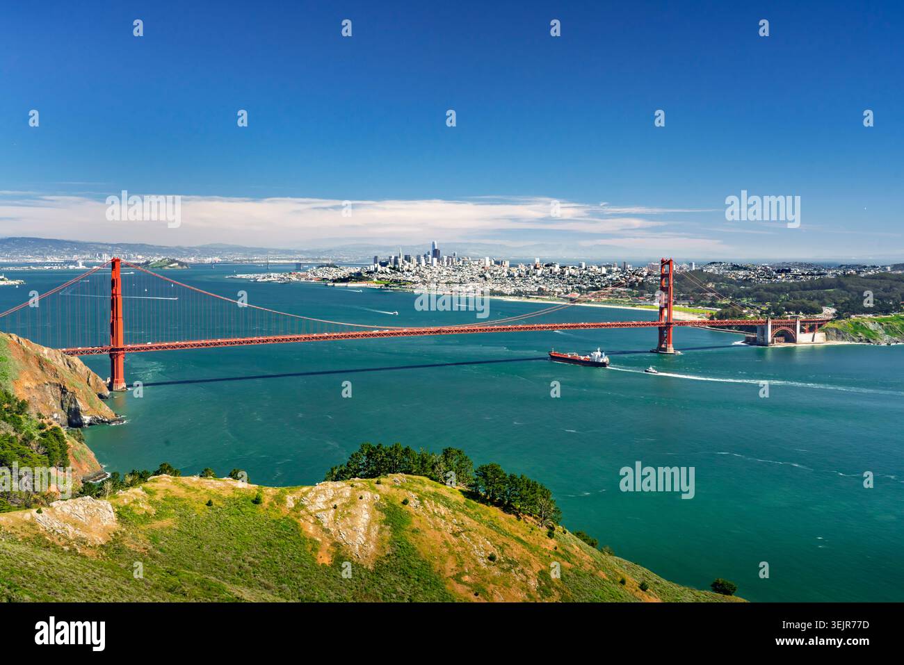 La ville de San Francisco et Golden Gate Bridge, Californie, États-Unis. Banque D'Images