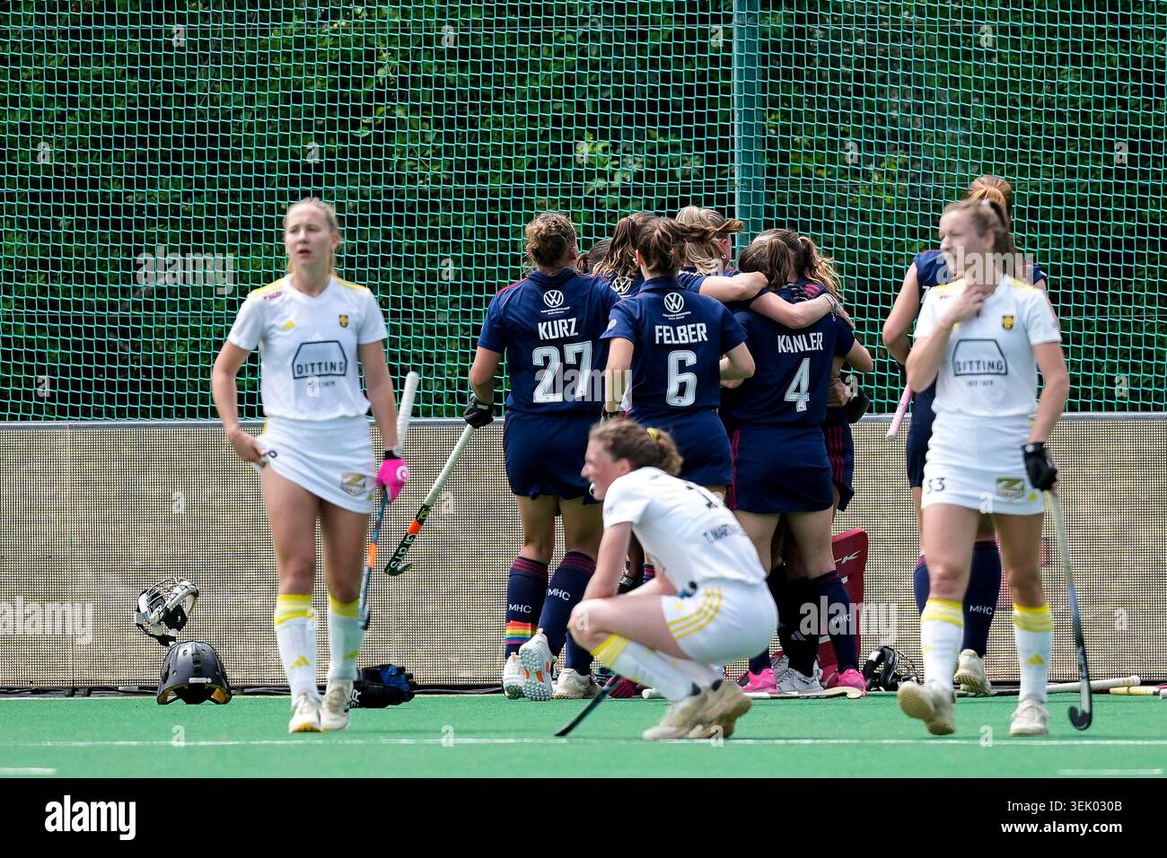 Joueurs de Mannheimer HC (MHC), acclamant après le coup de sifflet final, joie sur la victoire, vainqueur, vainqueur, célébration, réjouissance, heureux, positif, tourné vers l'avenir, excité, optimiste, Highlight, action, événement, 30.05.2026, Bonn (Allemagne), hockey, German Cha Banque D'Images