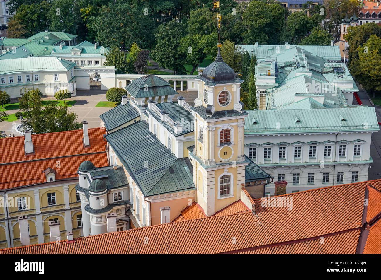 Observatoire astronomique de l'Université de Vilnius vu d'en haut, Lituanie Banque D'Images