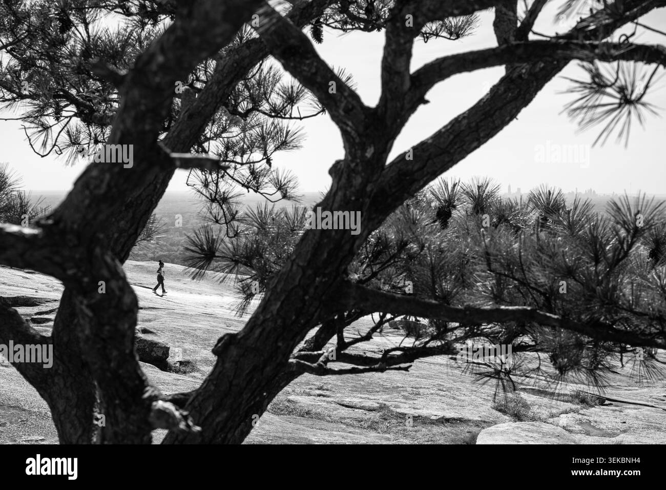 10 avril 2026, les visiteurs explorent les sentiers et attractions pittoresques du parc Stone Mountain, Géorgie, États-Unis. Banque D'Images