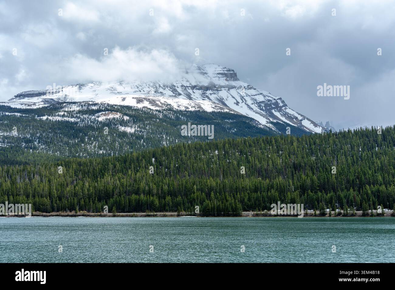 Chaîne de montagnes du parc national de Yoho avec forêt et lac Banque D'Images