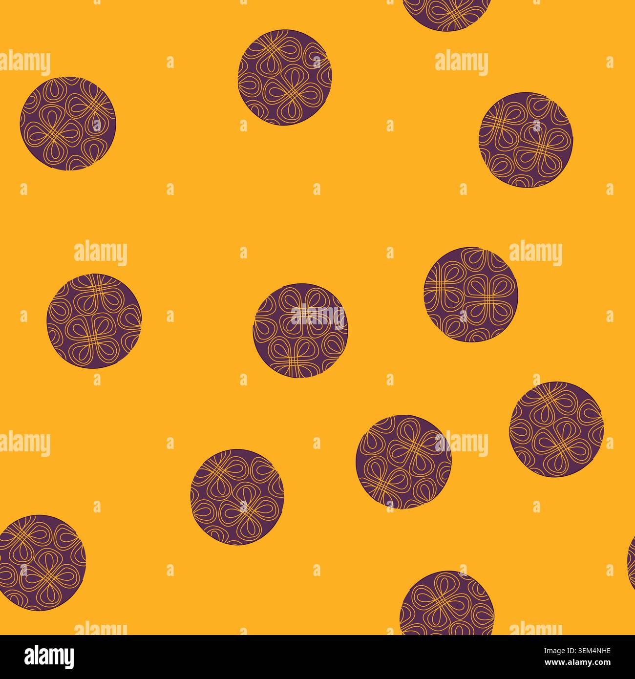 motif sans couture motif de cercle ornemental d'inspiration asiatique Illustration de Vecteur