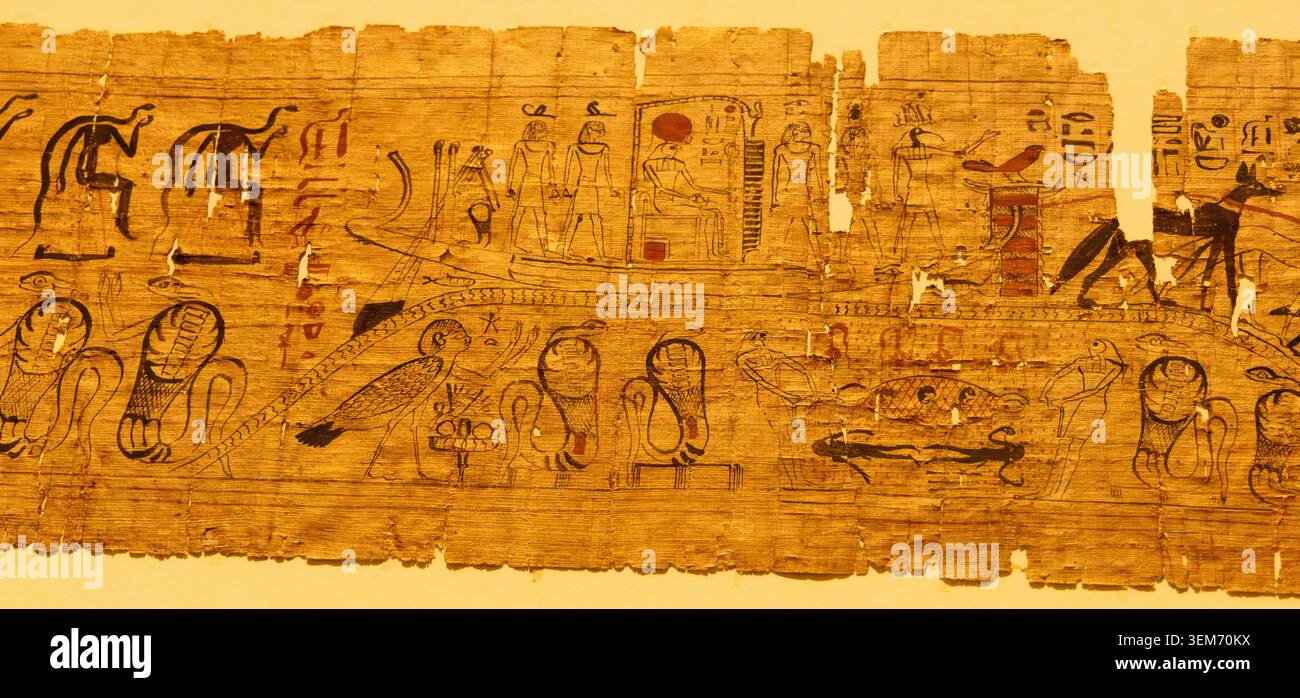 Livre des morts de Kha. Musée égyptien (Museo Egizio). Turin, Italie. Banque D'Images