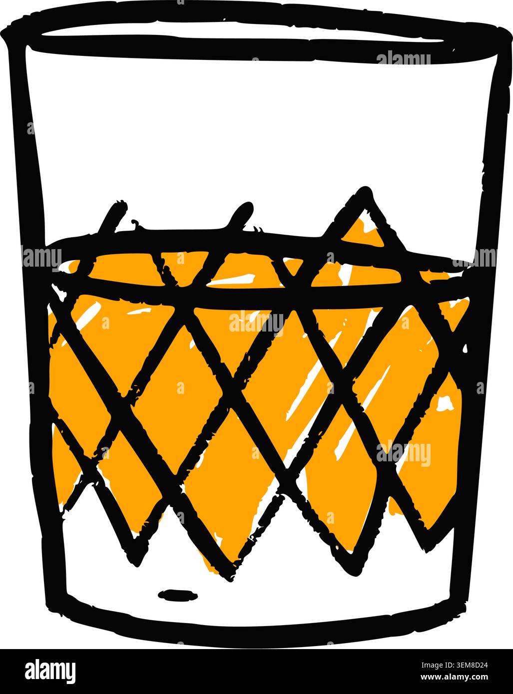 Verre de whisky glace Bourbon Drink Crystal Premium Illustration de Vecteur