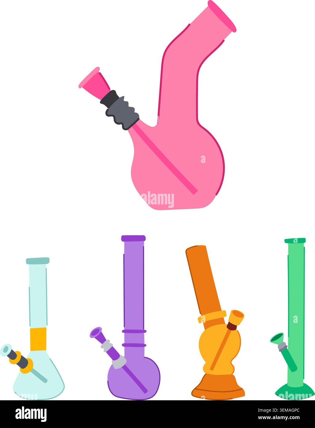 Tuyaux d'eau colorés pour fumer diverses applications collection Illustration de Vecteur