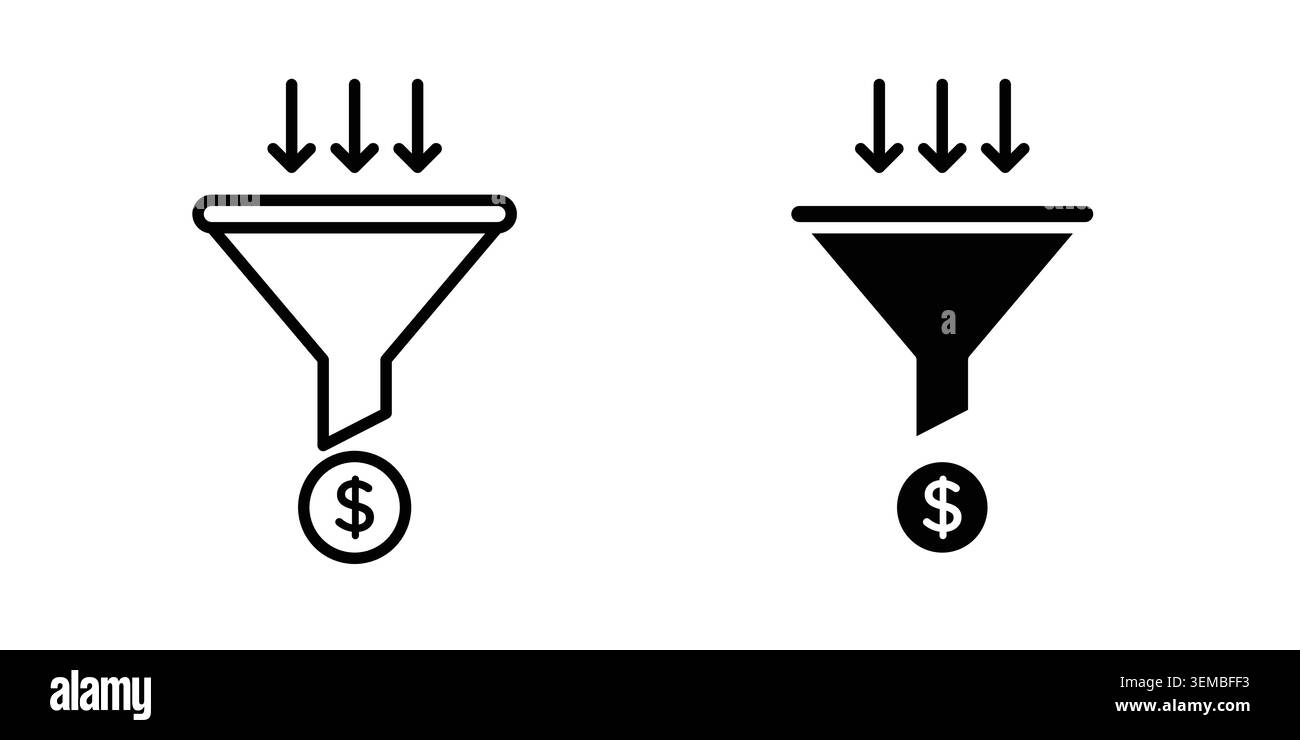 Icône d'entonnoir de vente. Icônes d'illustration dans le pack linéaire et clipart. Illustration de Vecteur