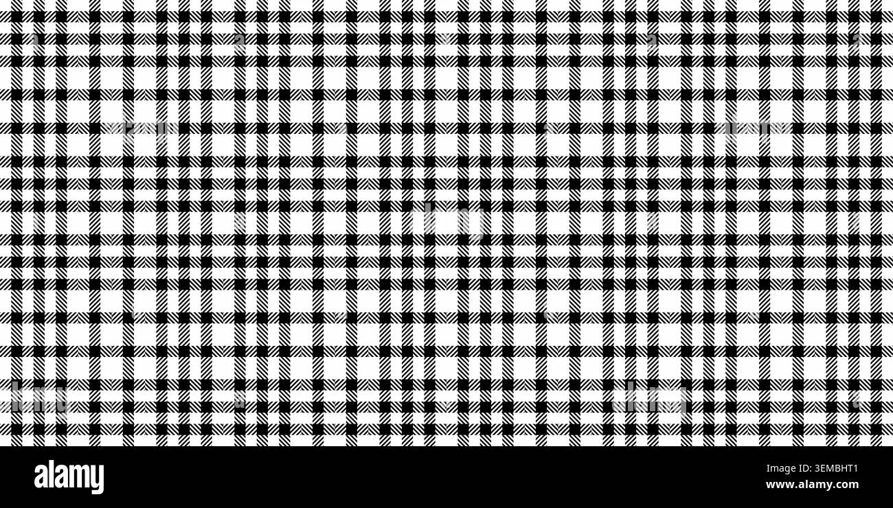 Hobby plaid Vector check, tissu texturé géométrique. Motif de fond de tartan japonais sans couture dans la palette de couleurs blanche et noire. Illustration de Vecteur