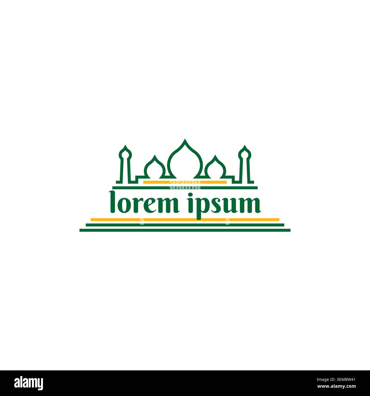 Mosquée Dome Masjid bâtiment pour Islam religion Branding Identity Business Company Illustration de Vecteur