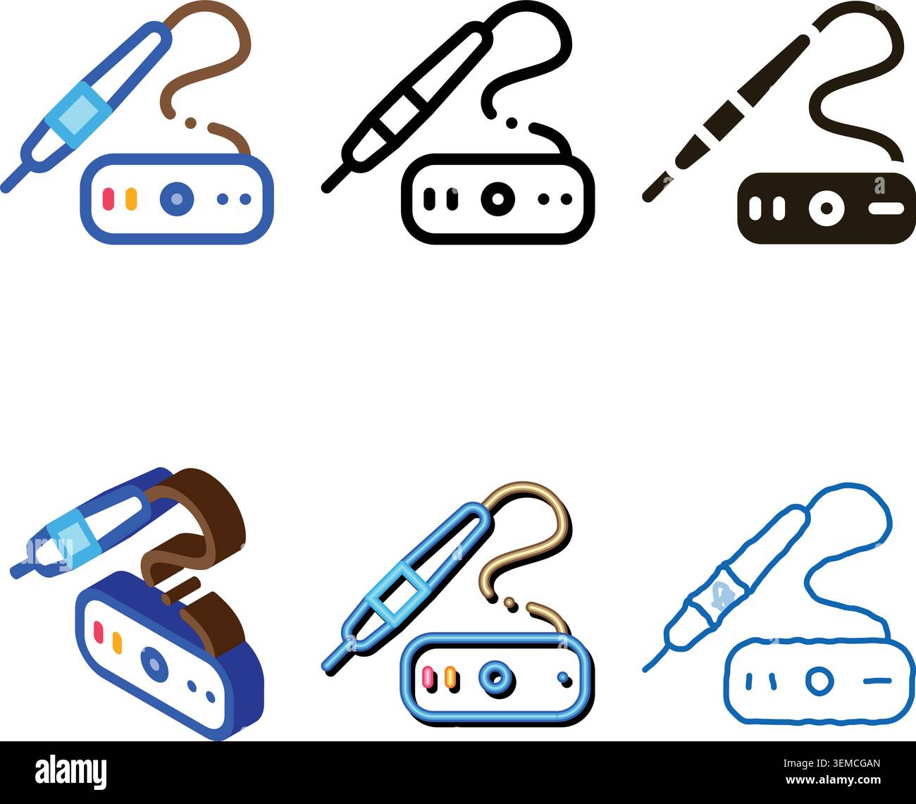 contour vectoriel de l'icône de l'outil d'extension des variations de cheveux Illustration de Vecteur