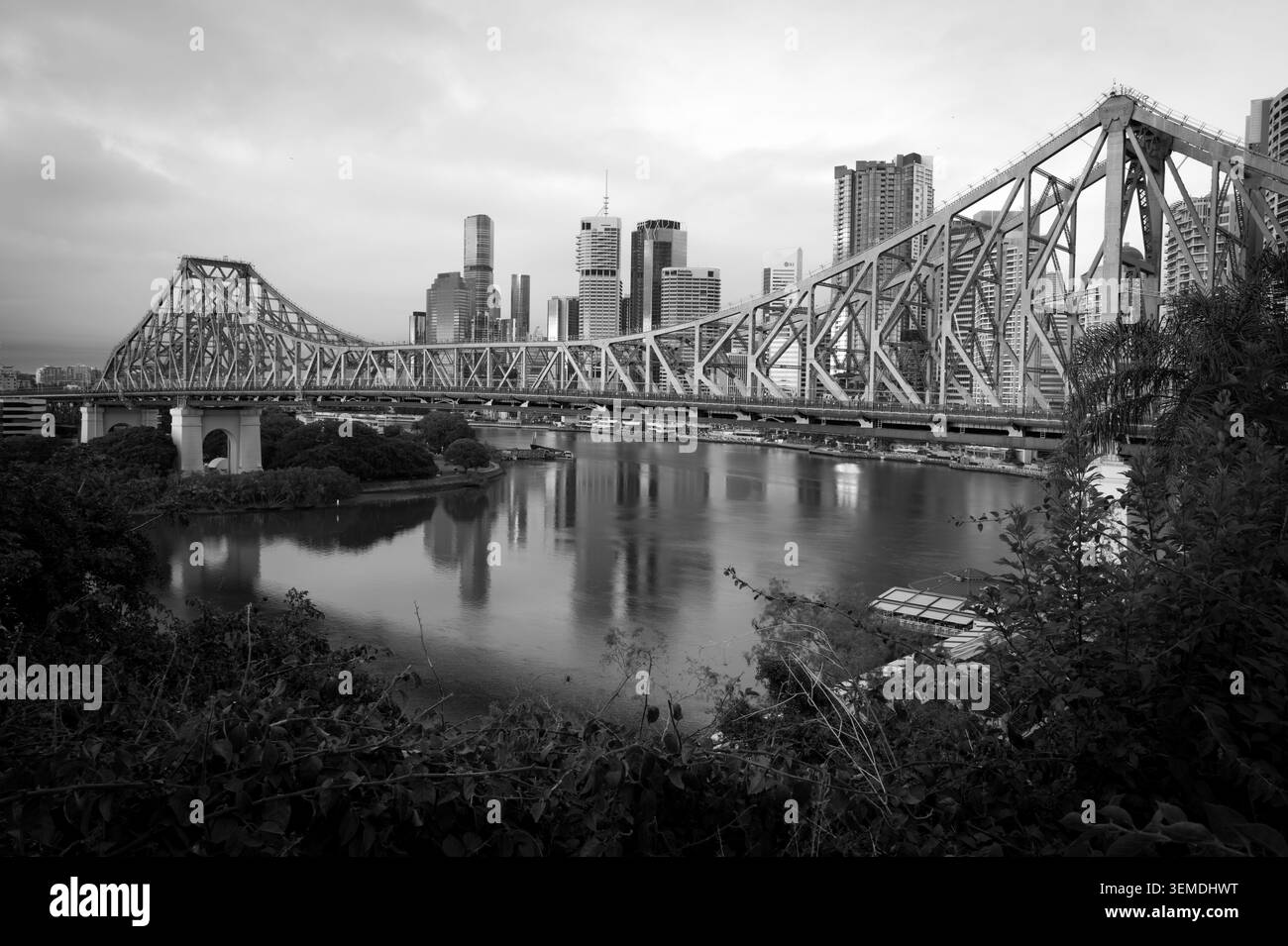 Une vue sur Story Bridge dans la ville de Brisbane, Australie. Banque D'Images