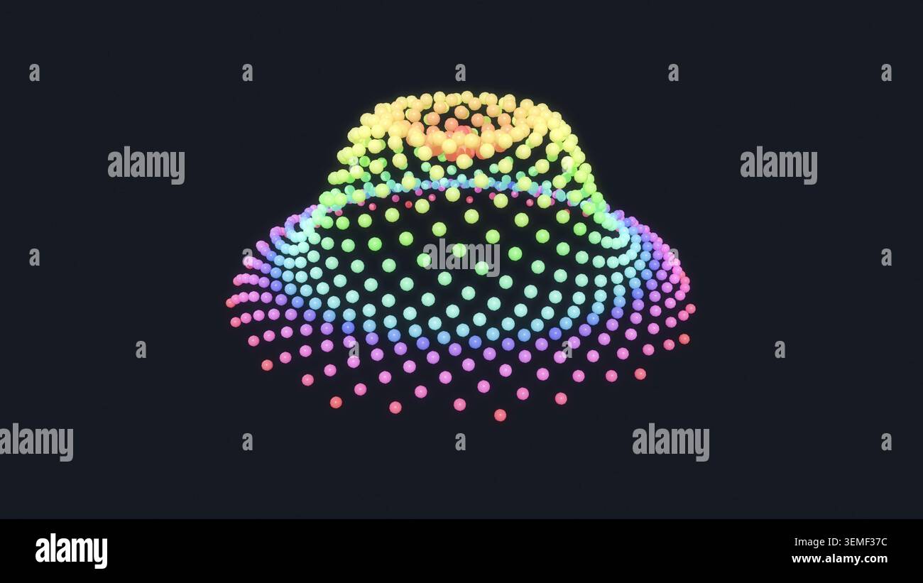 Rendu 3D des sphères arc-en-ciel de couleur Banque D'Images