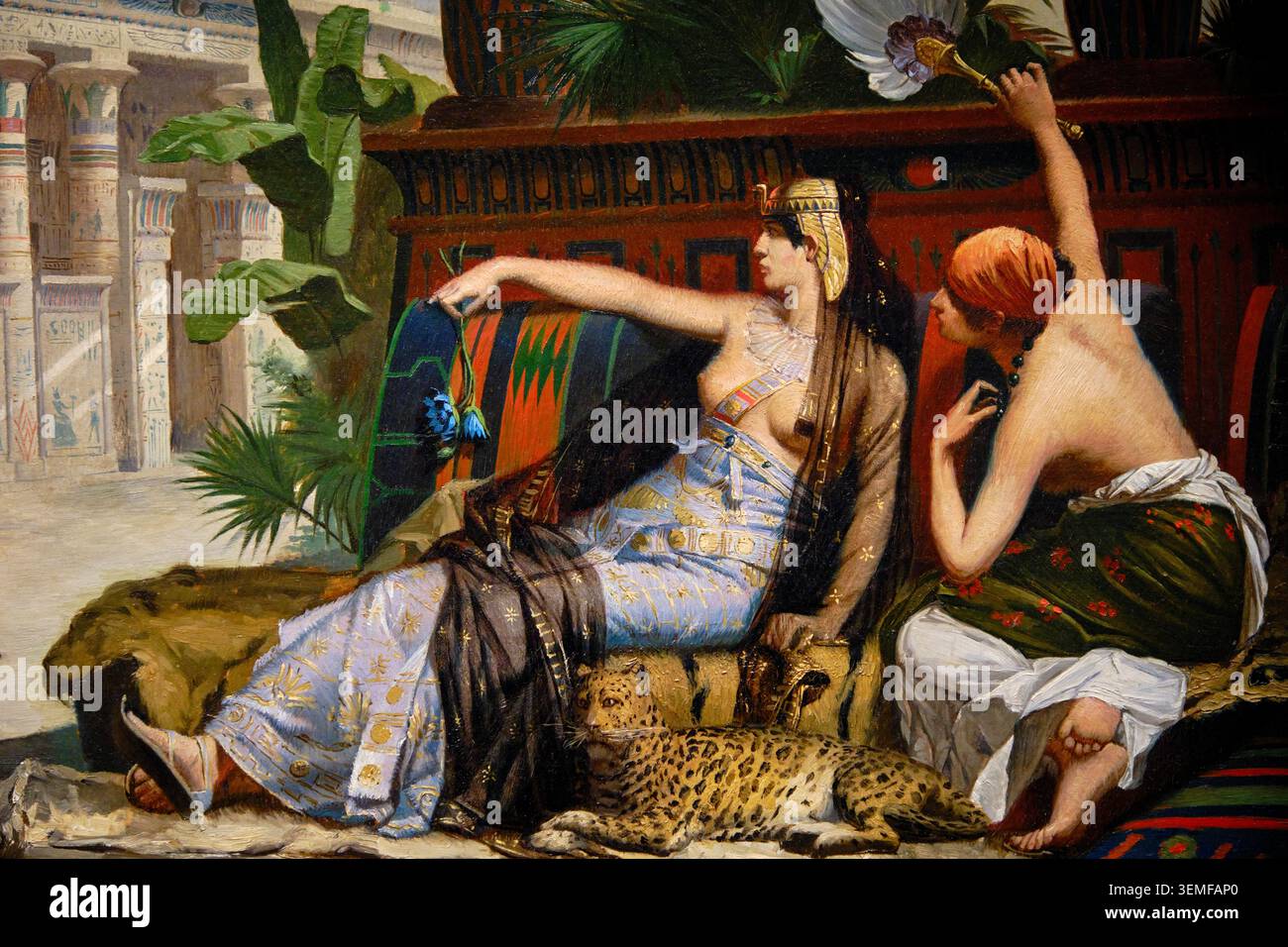 France, Paris, Institut du monde arabe (IMA), exposition le mystère de Cléopâtre, Cléopâtre testant des poisons sur des prisonniers condamnés, Alexandre Cabanel, 1 Banque D'Images