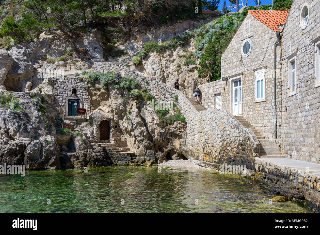 Vieille ville de Dubrovnik, West Bay, West Harbour, Dubrovnik, sur la côte dalmate de la Croatie. Banque D'Images