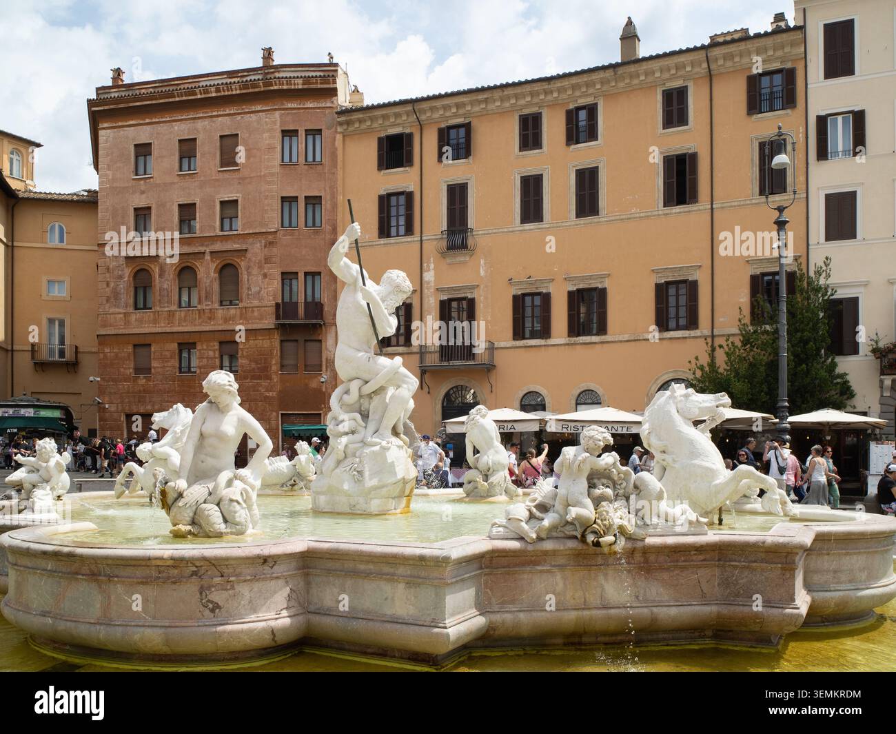 Fontana di Nettuno (fontaine de Neptune). Piazza Navona, Rome Banque D'Images