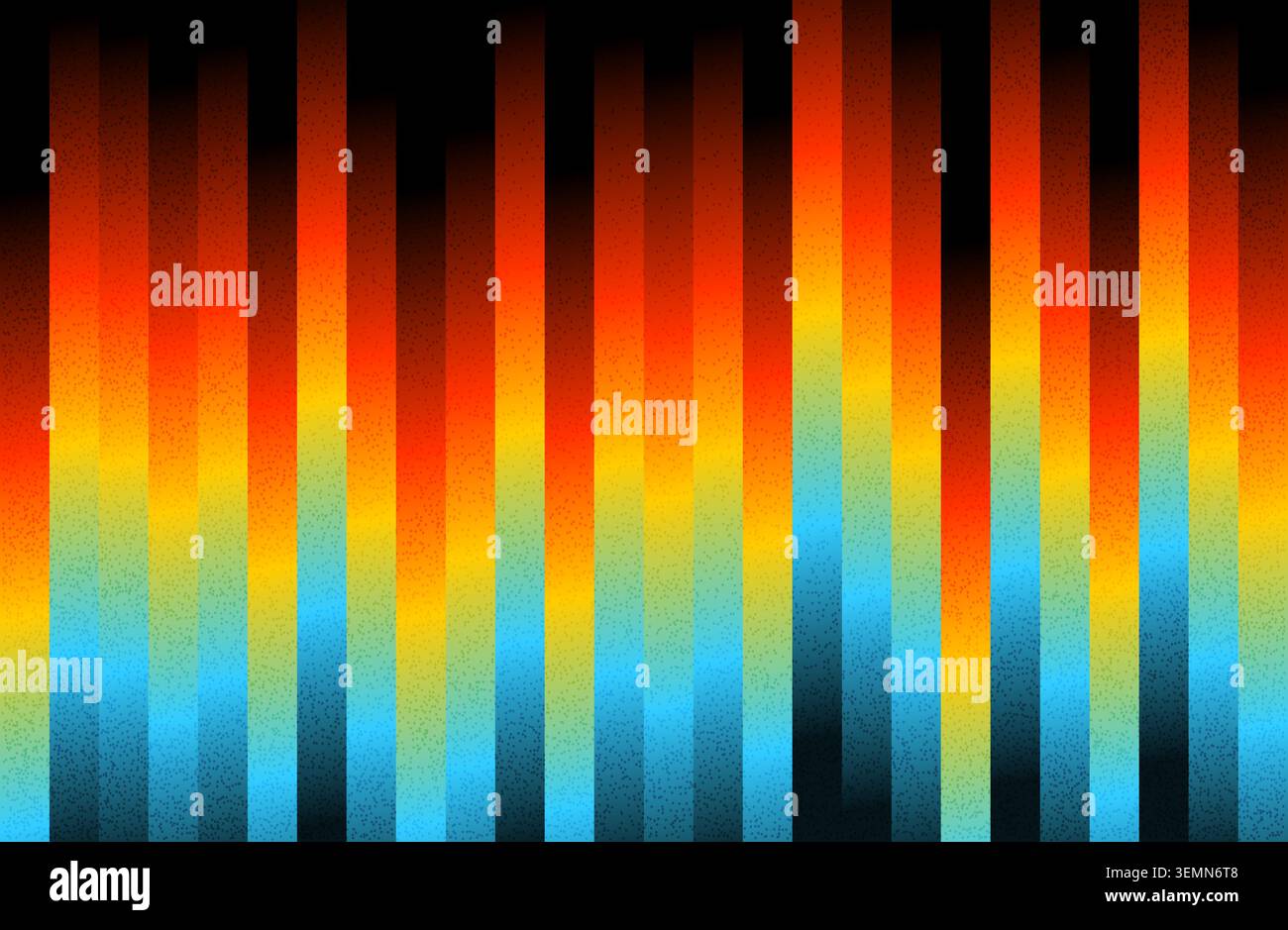 Dégradé vibrant de barres verticales passant du jaune orange vif en haut au bleu foncé en bas. Dégradé bleu et orange ardent moderne Illustration de Vecteur