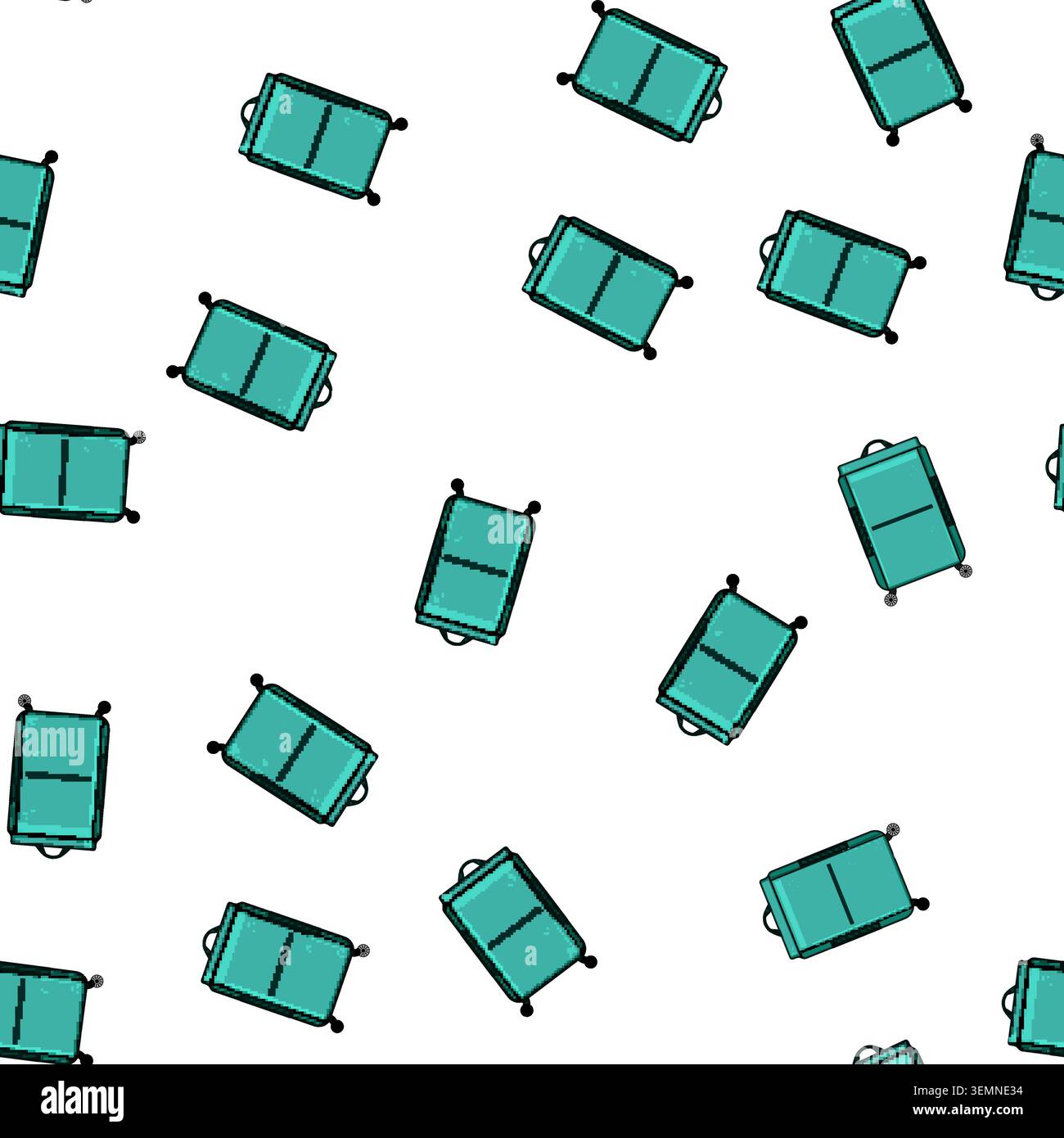 vecteur de dessin animé de valise de coque molle de motif roues Illustration de Vecteur