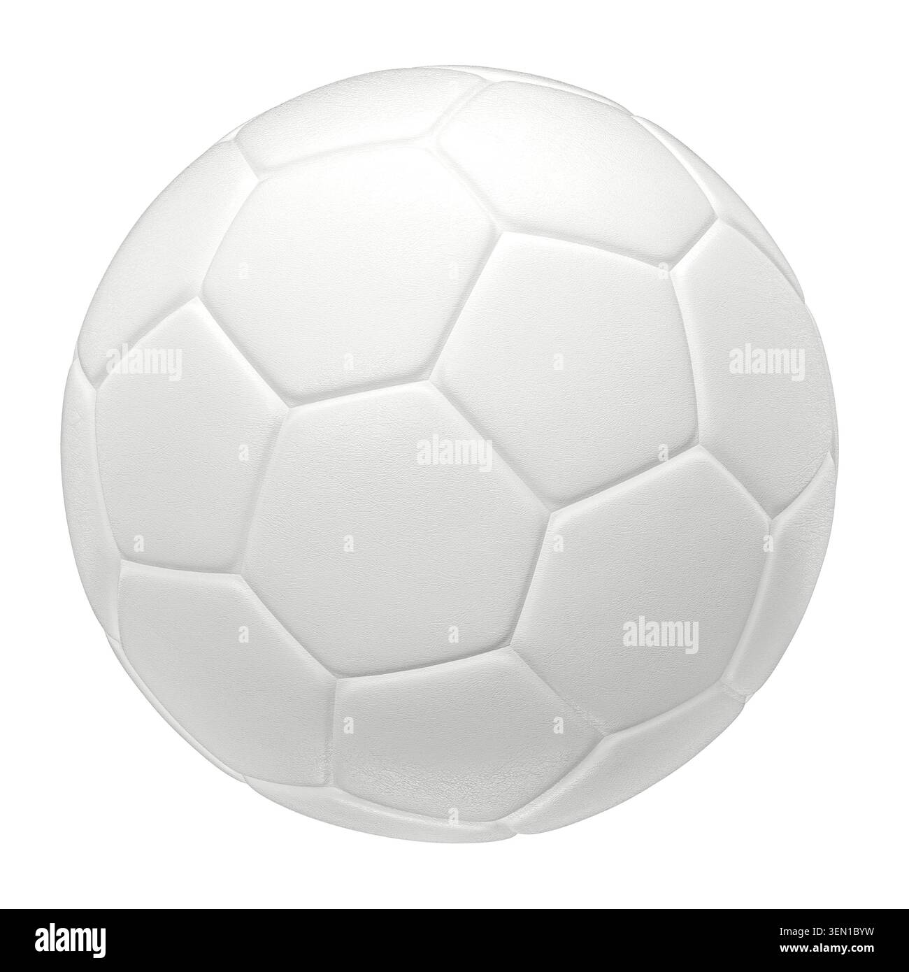 Ballon de football blanc 3d isolé Banque D'Images