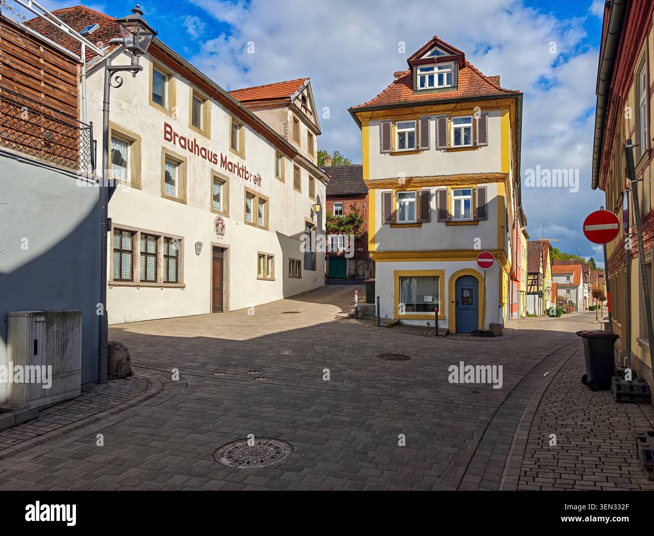 Rues de la vieille ville à Marktbreit, basse-Franconie, Franconie, Bavière, Allemagne. Banque D'Images