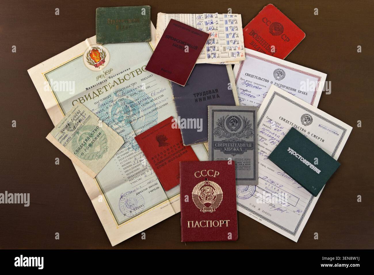 Cours de la vie de l'homme soviétique 1945-1985 dans les documents Banque D'Images