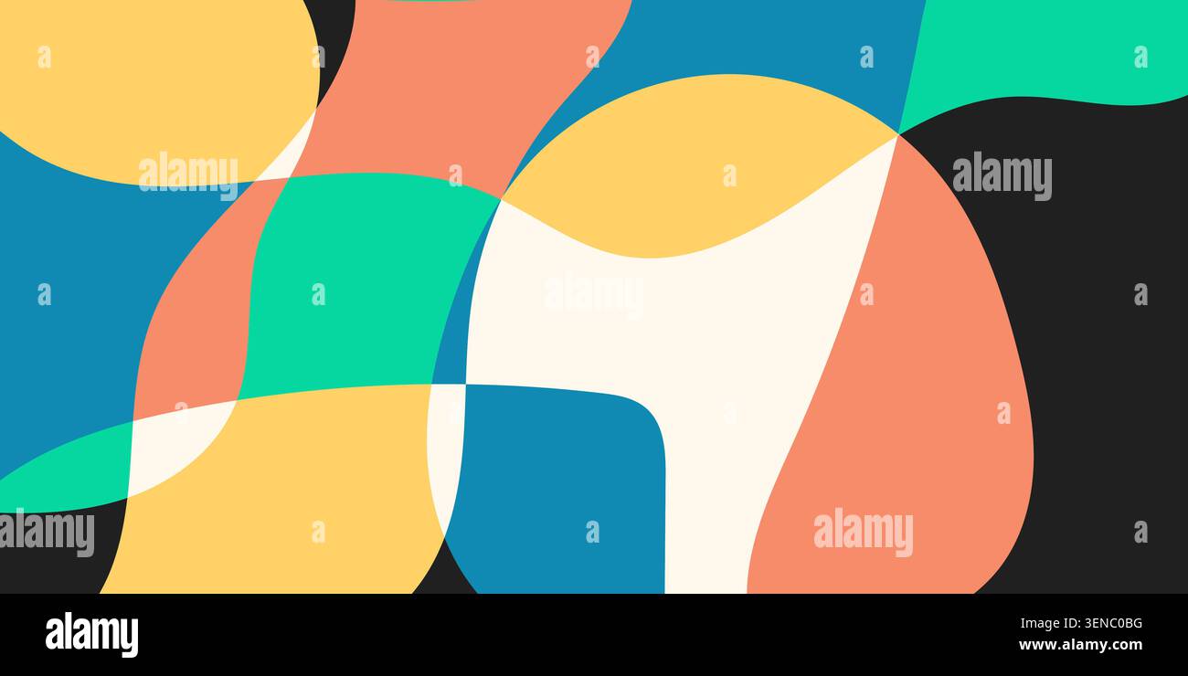 Fond fluide coloré abstrait avec des formes audacieuses se chevauchant Illustration de Vecteur