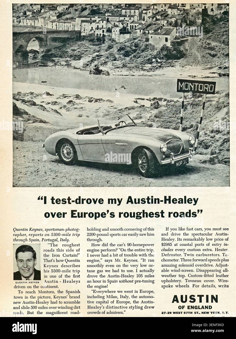 1954 Austin Healey - publicité de voitures anciennes Banque D'Images