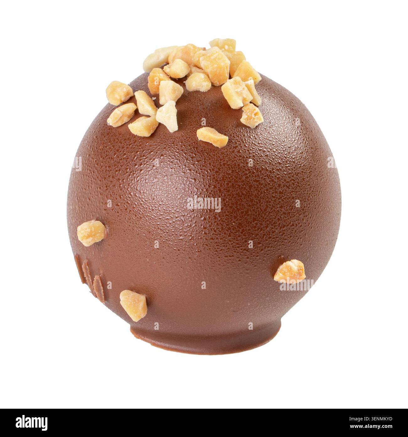 Sphère de mousse de chocolat avec des noix Banque D'Images
