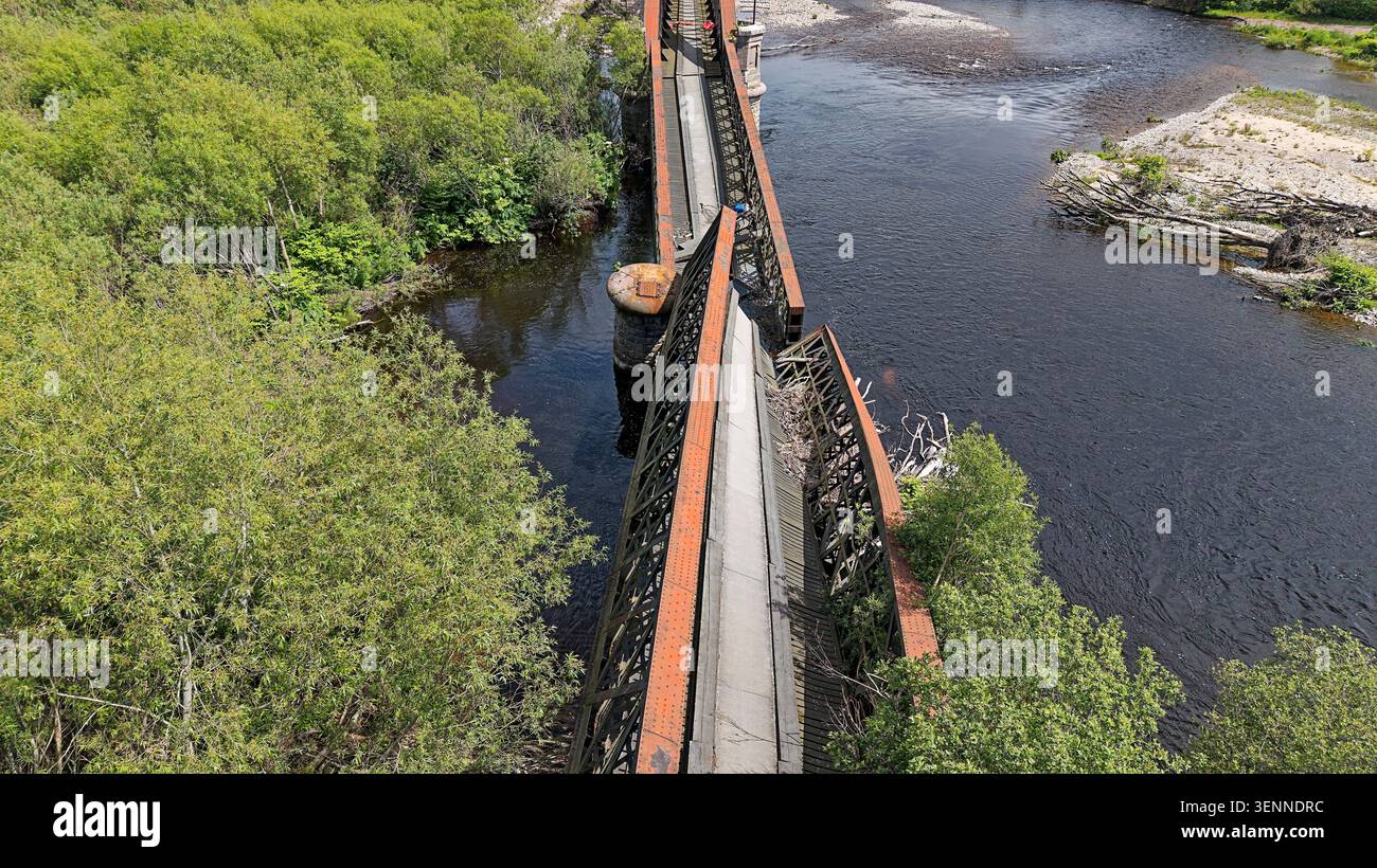 Le pont ferroviaire de Garmouth Spey ou le viaduc de Spey s'est effondré 6 mois au début de l'été partie 5 Banque D'Images