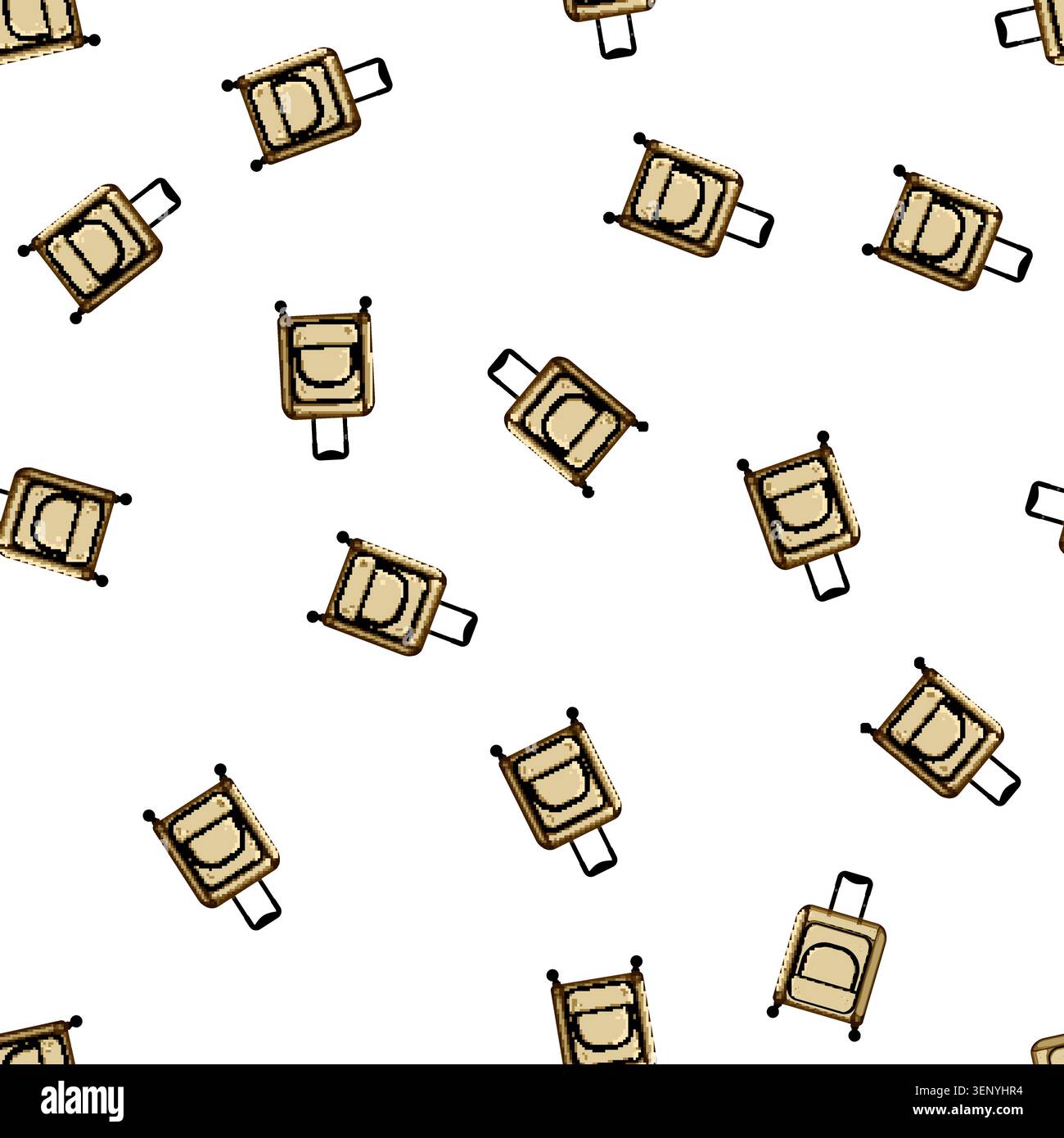 motif léger soft shell valise dessin animé. extensible durable, spinner à roues, poignée de fermeture à glissière vecteur de signe de valise souple légère coque Illustration de Vecteur